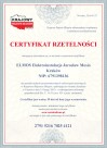 Certyfikat Rzetelności dla Elmos Elektroinstalacje